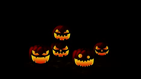 la lanterna de la cabeza de calabaza de halloween, el bucle
