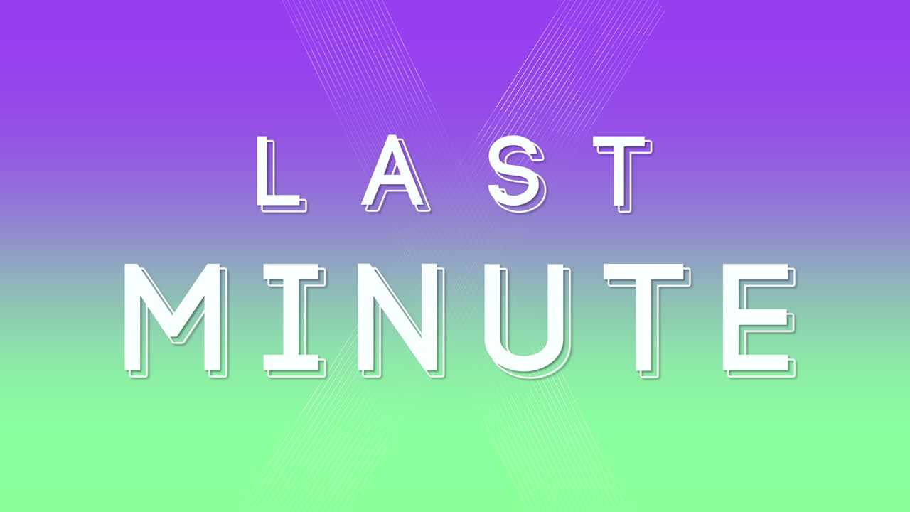 último minuto en degradado morado y verde