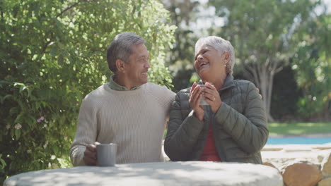 in love, romantic and relaxed couple laughing