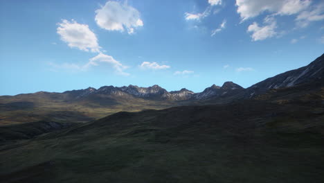 mountain range with clouds