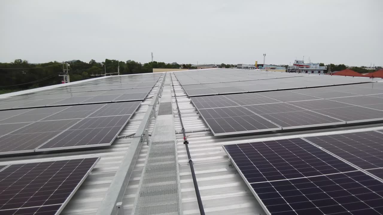 4k antena de techo solar del almacén, avión no tripulado