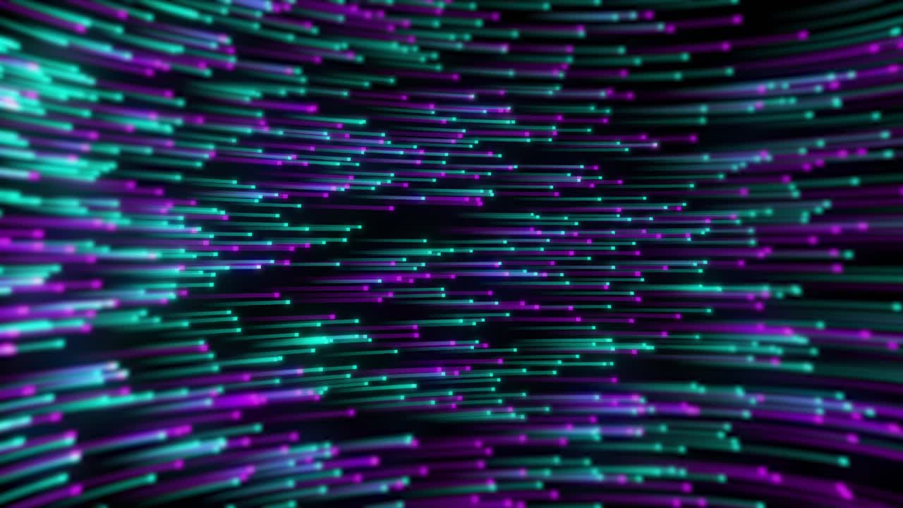 Abstract Flowing Data Stream of Glowing Teal and Magenta Lines