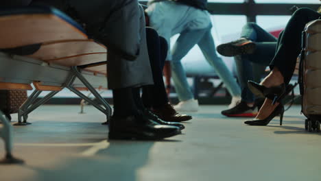 people waiting at the airport