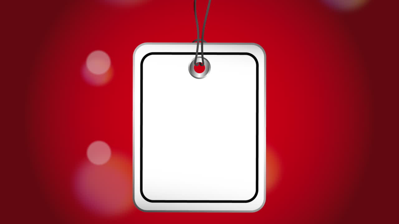etichetta di prezzo vuota su sfondo rosso