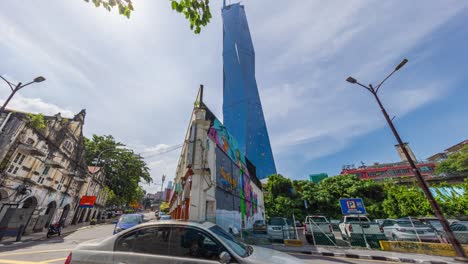 time lapse on a street corner in the malaysian capital.