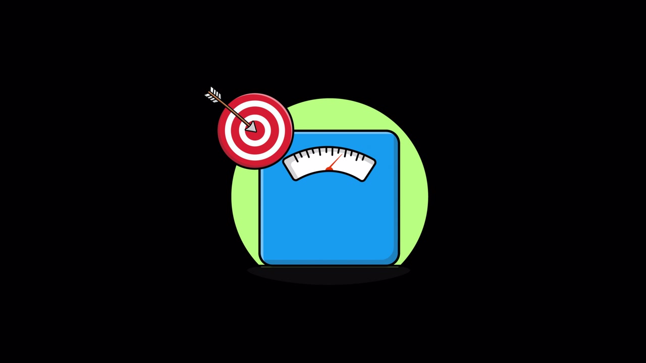 Animated Weight Scale with Target and Arrow for Health Goals