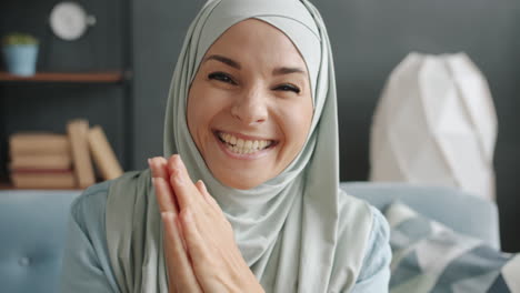 happy woman wearing hijab