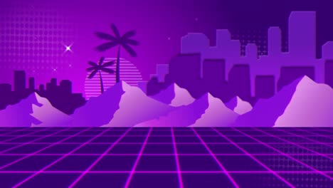 animación de las montañas púrpuras