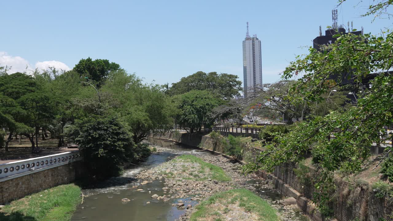 Cali River flowing through the centre in Colombia The Parque Simón Bolívar