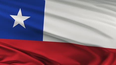 la bandera de chile ondeando en el viento seamles bucle animación 3d. resolución 4k.