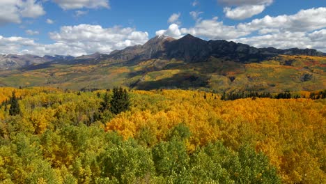 kebler pass ruby peak colorado fall season flying above with drone