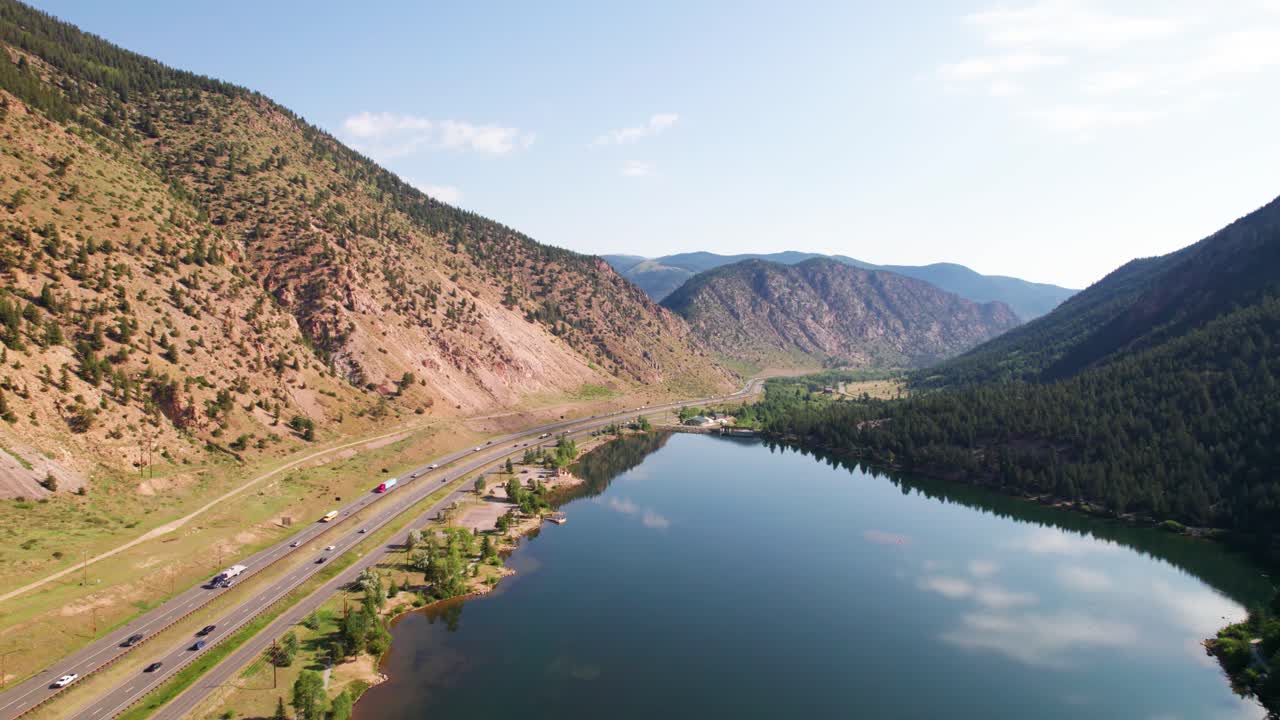 Static aerial video of Georgetown Lake in Georgetown, Colorado.