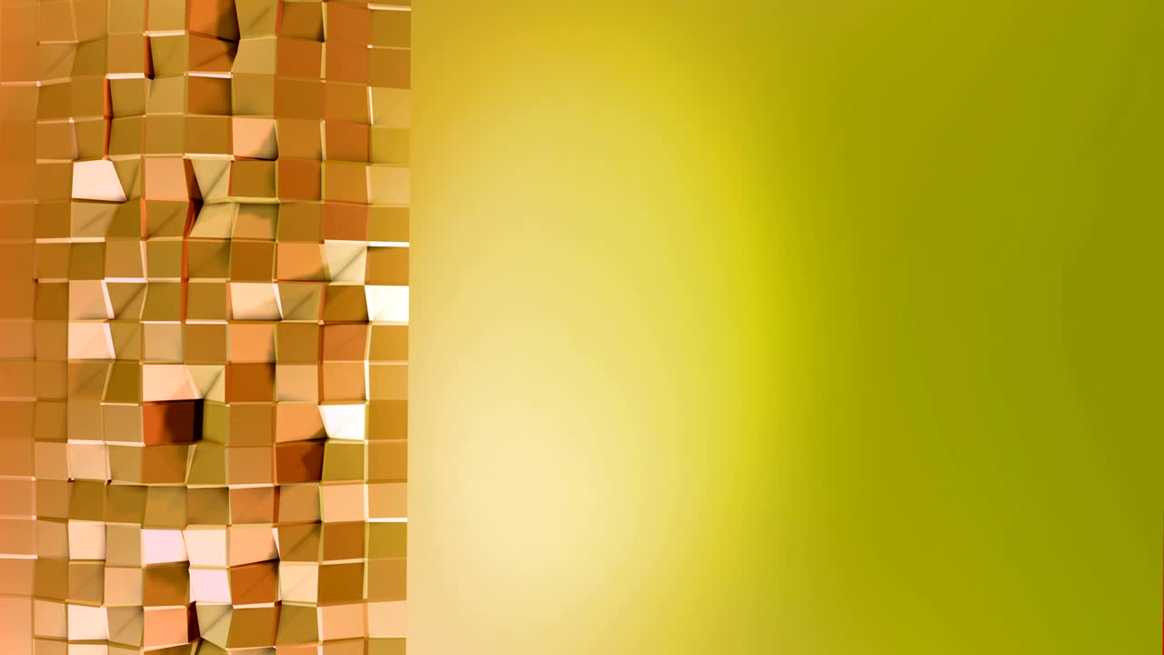 animación de fondo de baja poli 4k en bucle. animación 3d sin costuras en estilo moderno geométrico de baja poli con colores de gradiente. fondo creativo simple. plano amarillo naranja v2 con espacio de copia