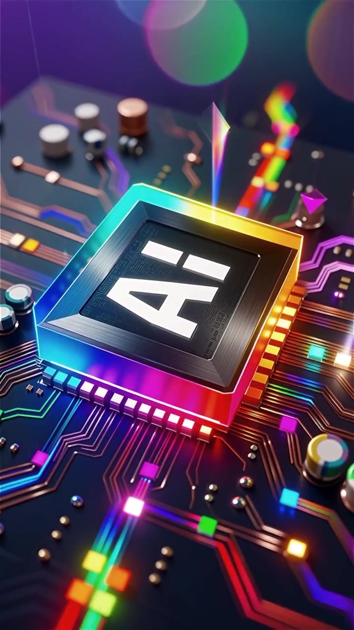Futuristic AI Chip Motherboard Technology Background