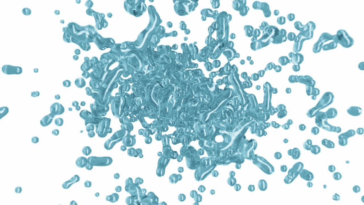 추상적인 액체 물 스플래시: 하 바탕에 방울과 함께 슈퍼 느린 모션.