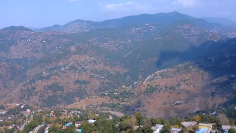 4k drone footage, aerial view of patriata murree, lush green pine trees forest landscape and patriata chairlift, new murree, punjab, pakistan, 4k forest videos,