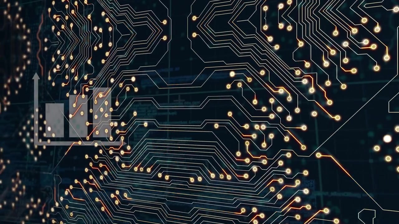 Animation of computer female computer circuit board