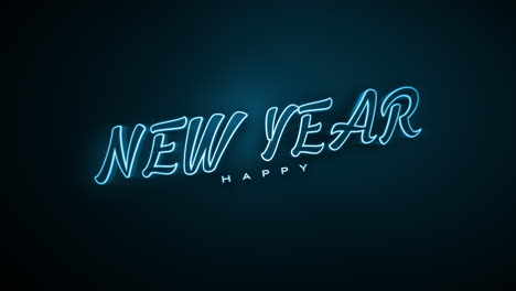 texto de feliz año nuevo monocromático oscuro en degradado azul