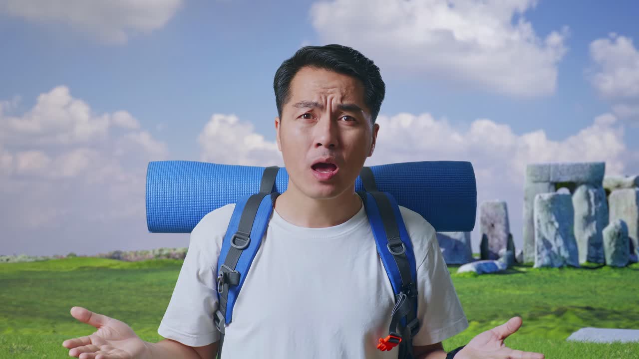 Confused Traveler at Stonehenge