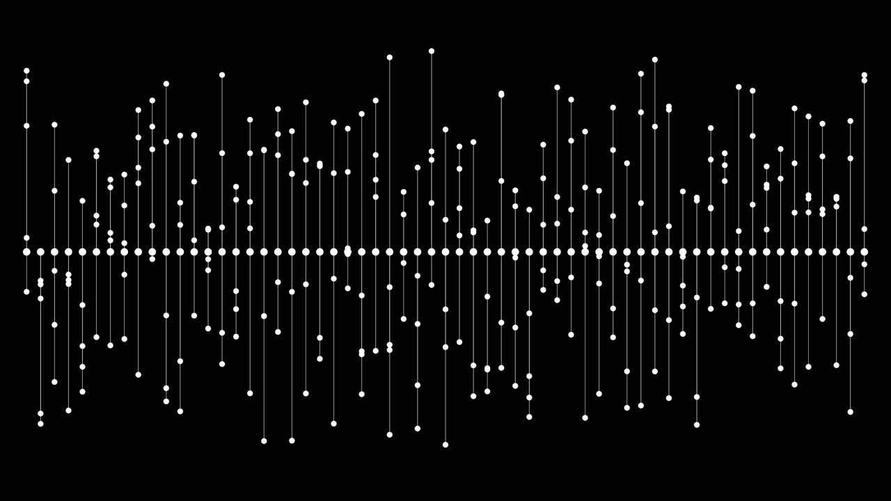 Audio pin graph oscillates and bounces showing sound wave rise and fall technology