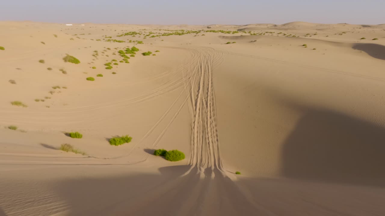 Dune Buggy Driver's First Person View Of Driving Up And Down Sand Dunes At Speed In A Desert