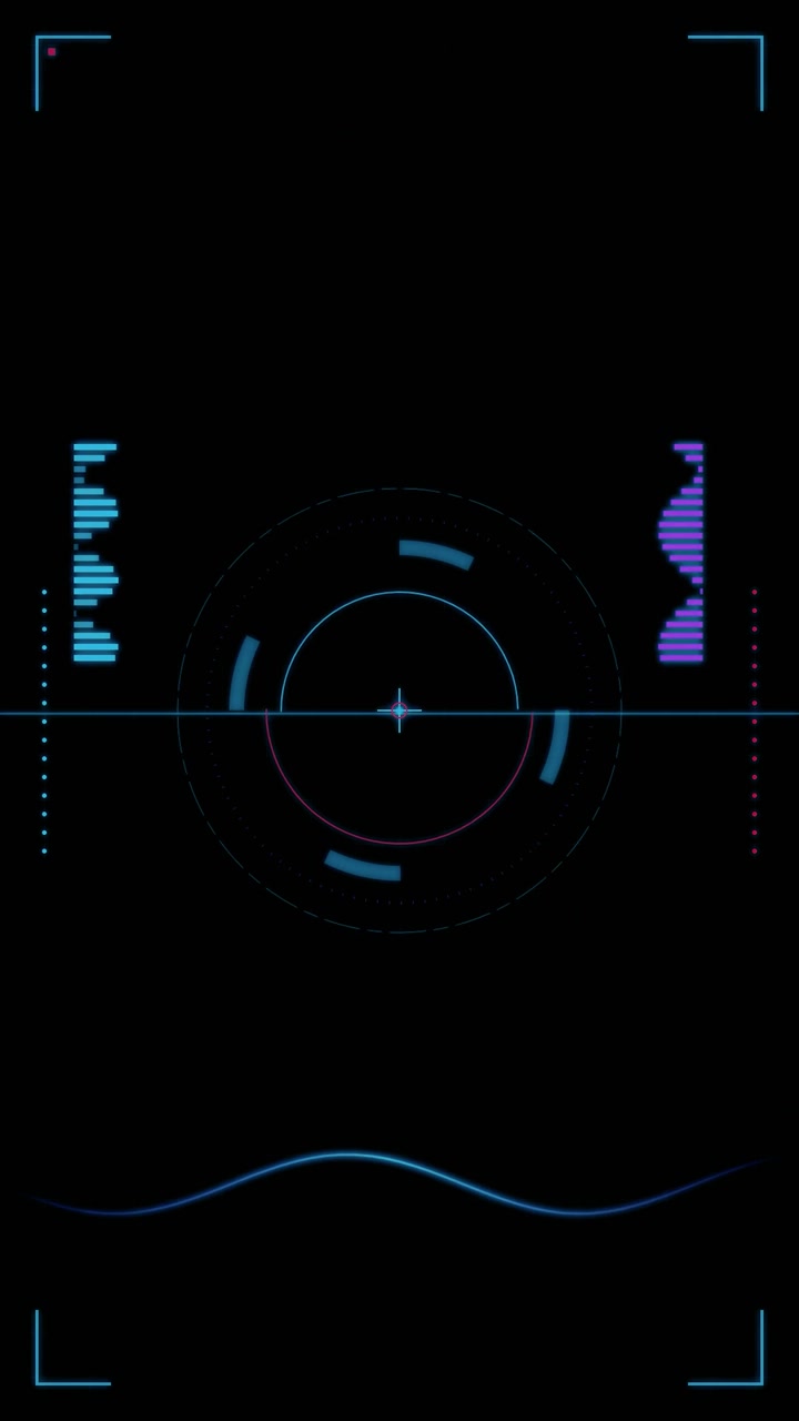 Futuristic Digital HUD Interface with Rotating Circular Target