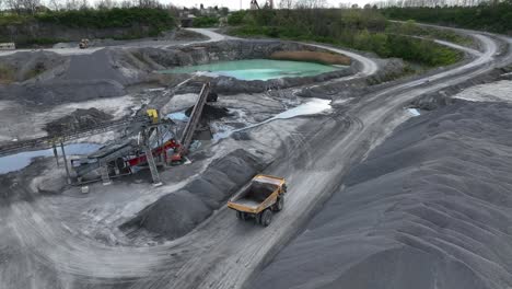 large dump truck in stone quarry in usa