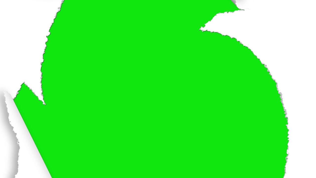 Ripped paper cutout paper tear animation effect green screen placeholder folded paper texture