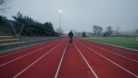 man running on a track