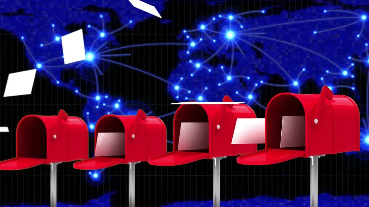 우편함 과 세계 지도