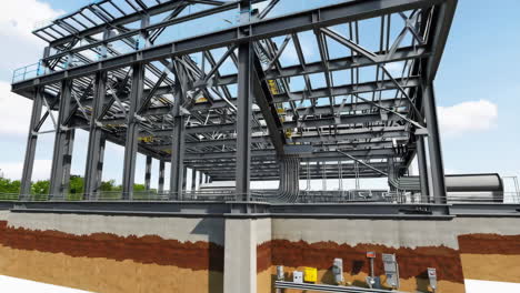 industrial facility structure and piping detail