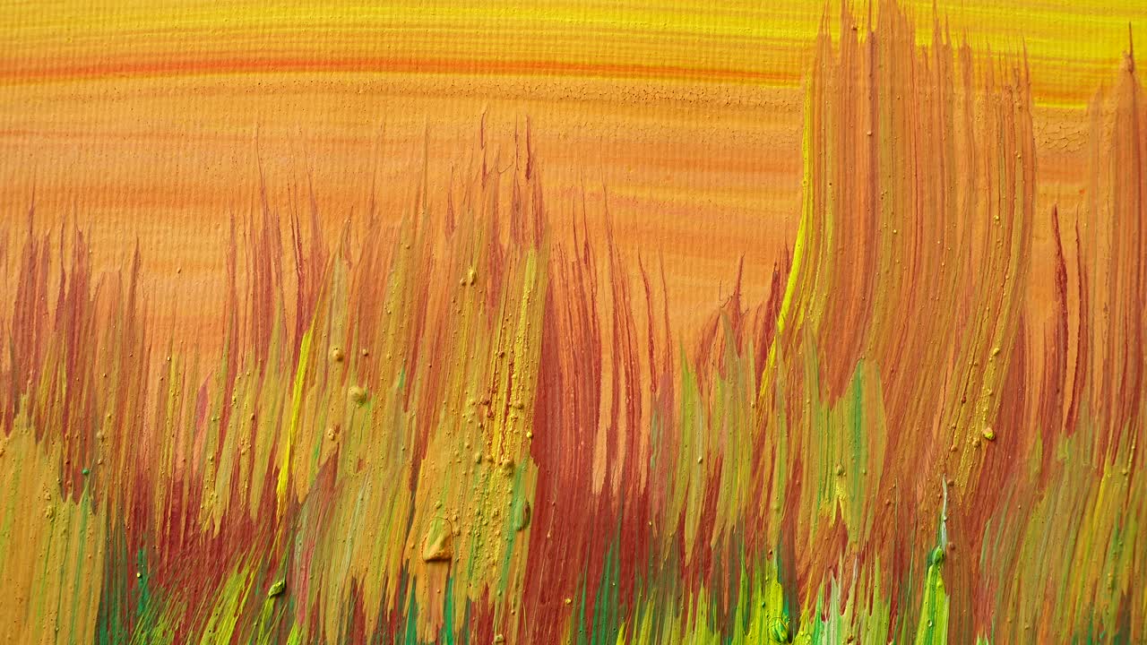 Abstract drawing painted with gouache. Shooting of a picture in the movement