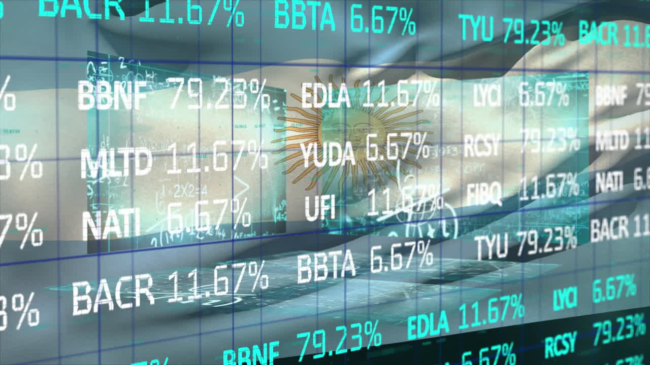 아르헨티나의  ⁇ 발 위에서 데이터 처리의 애니메이션