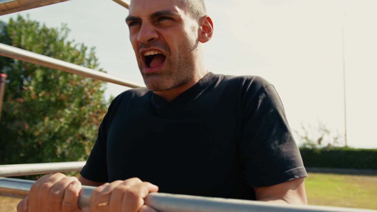 man exercising outdoors
