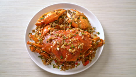 stir fried crab with spicy salt - pepper - seafood style