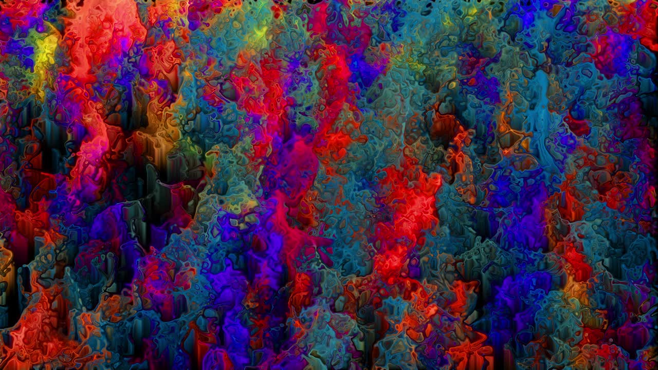 다채로운 휘어진 캐스케이딩 수채화 페인팅 루프