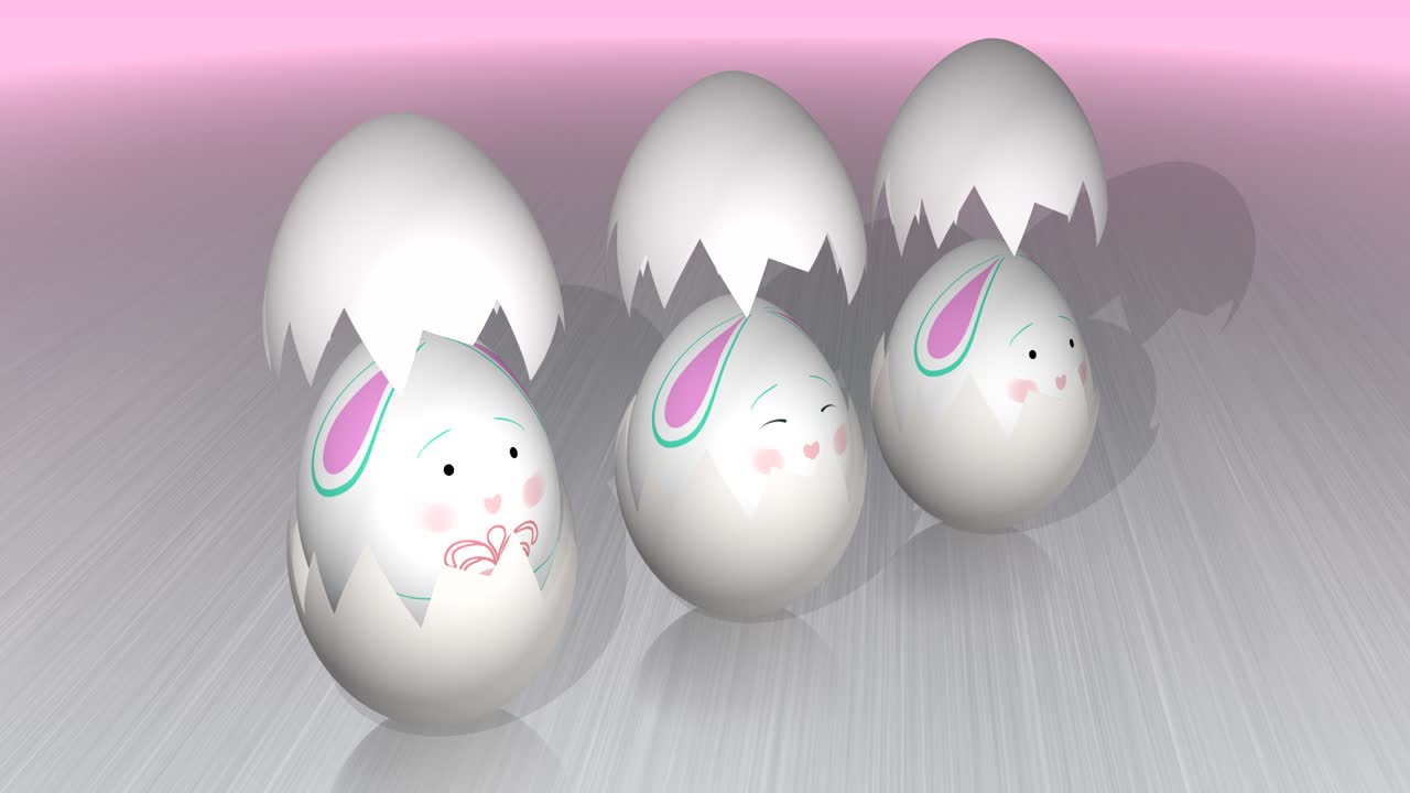 귀 를 고 있는 토끼 가 있는 부활절 달