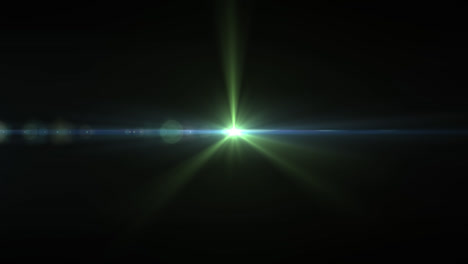 green flares pack of four with glowing spots of light and lens flare