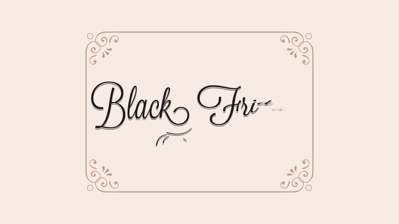프레임이 있는 베이지색 패션 및 미니멀리즘 배경의 애니메이션 소개 텍스트 블랙 프라이데이