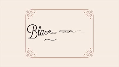 texto de introducción de animación viernes negro sobre moda beige y fondo minimalista con marco
