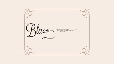 animation intro text black friday on beige fashion and minimalism background with frame