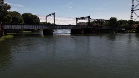 A-low-angle-view-of-the-Saugatuck-River-in-Connecticut-on-a-beautiful-day