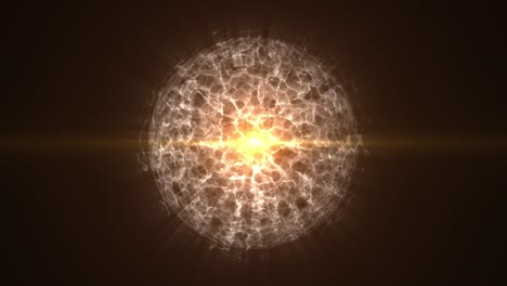 particles of energy, the energy ball in orange with a dark background