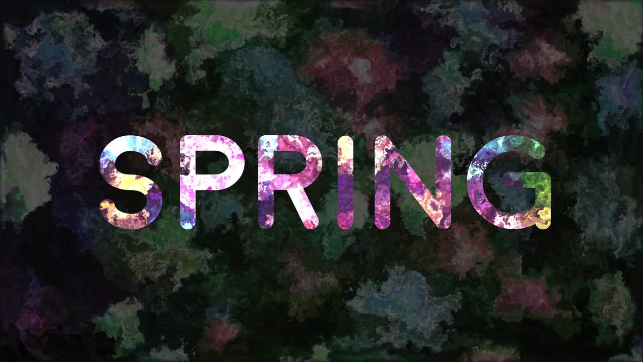 Colorful text "SPRING" animation