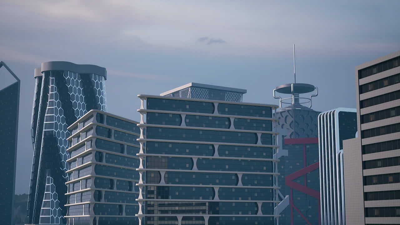 paisaje urbano futurista