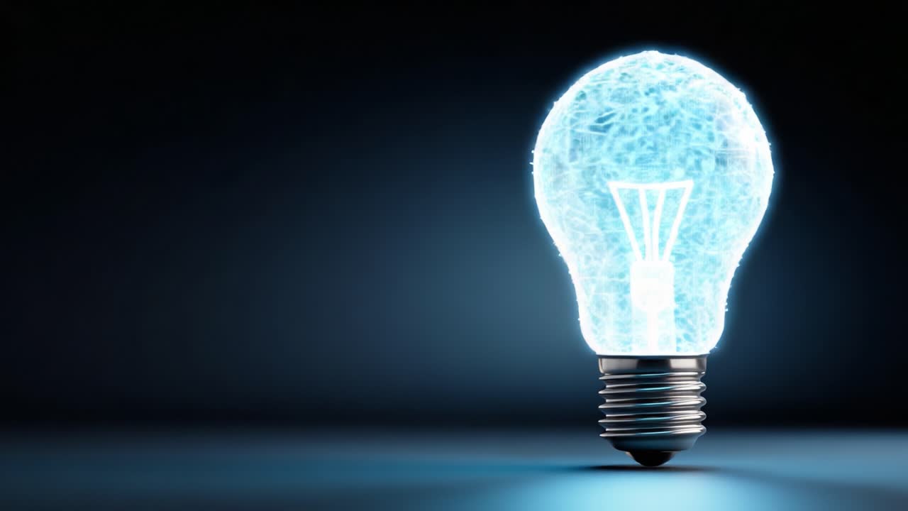 A captivating representation of a glowing light bulb made up of intricate network designs, symbolizing innovation, creativity, and the illuminating power of ideas