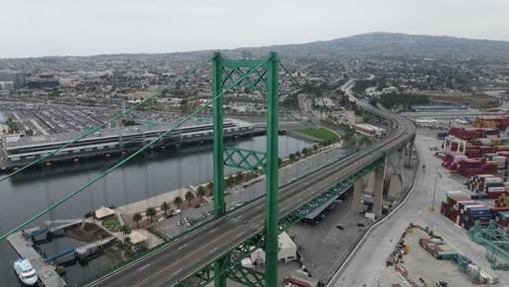 vincent thomas bridge spanning the picturesque waters of the los angeles harbor