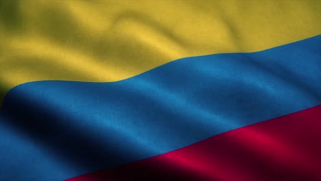 colombia flag waving in the wind. national flag of colombia. sign of colombia seamless loop animation. 4k