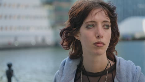 Outdoor-Fashion-Portrait-Of-Young-Alternative-Style-Woman-With-Tattoos-And-Piercing-At-Canary-Wharf-In-London-Docklands-Shot-In-Real-Time-9