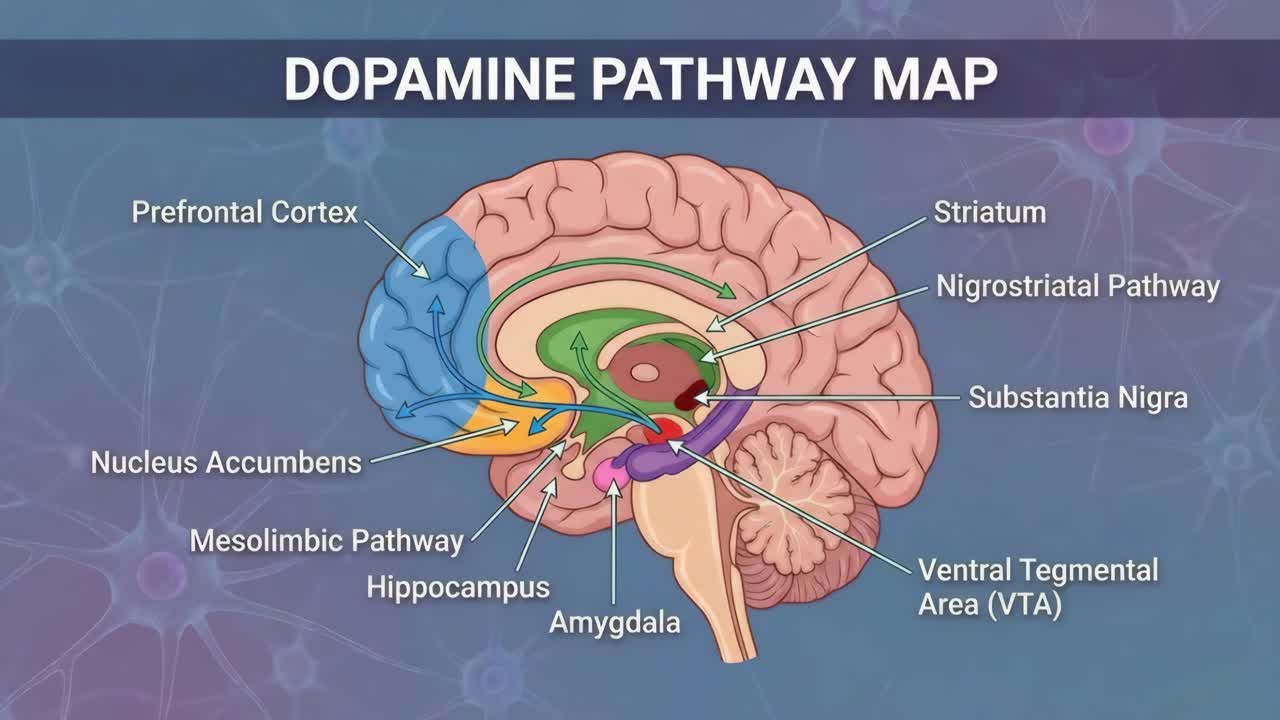 Diagram of the Dopamine Pathway in the Brain